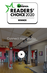 Get to know our amazing grads and their businesses:  Connect Hair Studio recognized as a Reader's Choice Winner